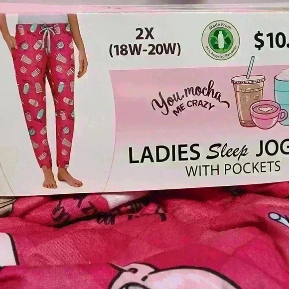 NWT Womens Coffee Sleep Jogger with Pockets Size 2X (18W-20W) Super Soft & Comfy - Picture 7 of 8